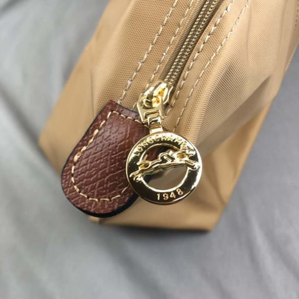 NWT Longchamp Le Pliage Medium Handbag Khaki Canvas Shoulder M - Picture 9 of 9